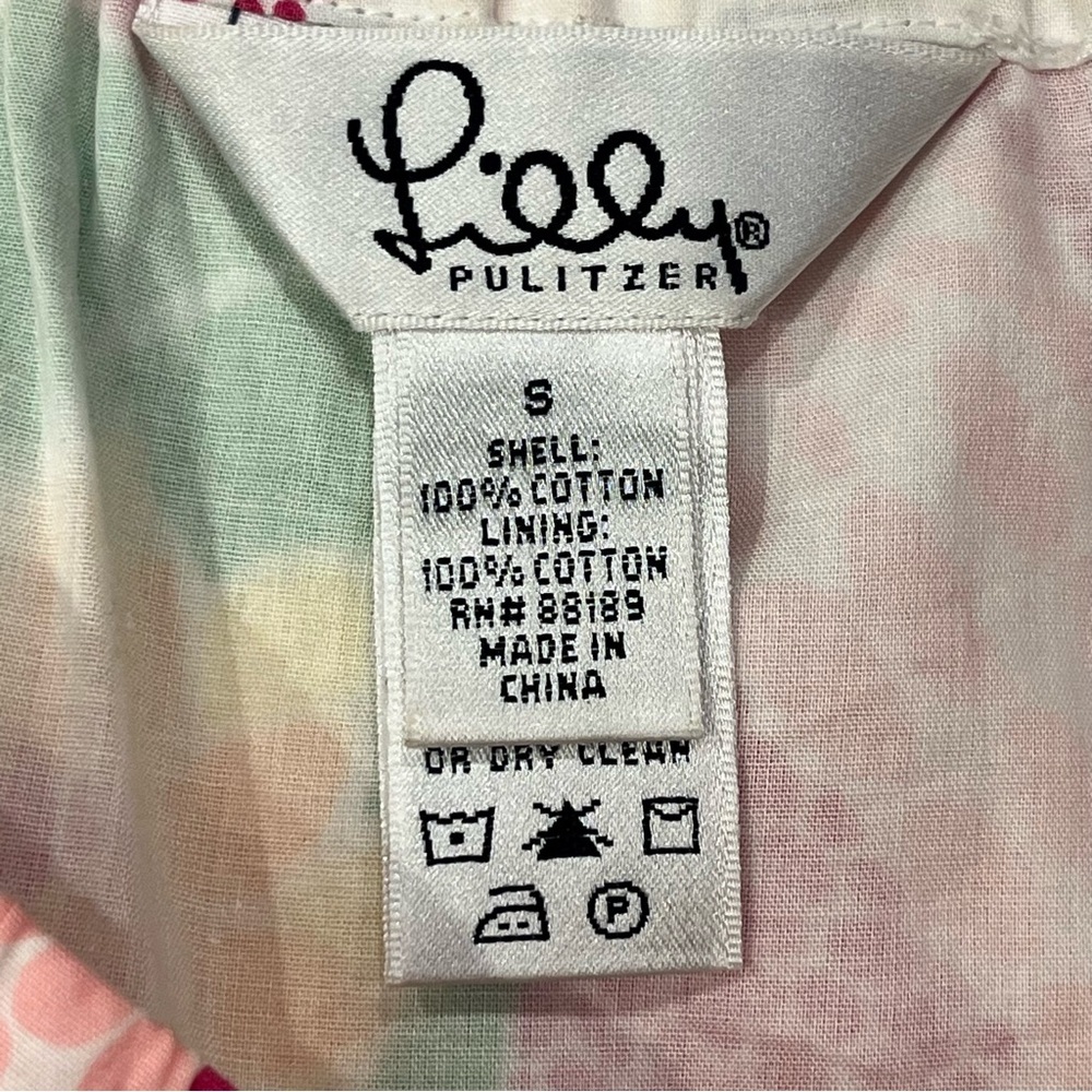 Lilly Pulitzer Skirt S/M Pink, Multi Color At Knee A-Line Lined Elastic Waist - Picture 3 of 10